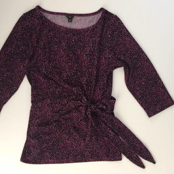 Ann Taylor Tie Print Top - Picture 3 of 4